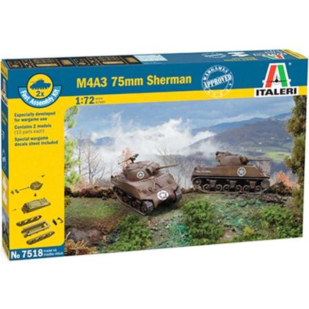 Sherman M4 A3 75mm (x2) 1/72 ITALERI ITALERIE_Réf_I7518