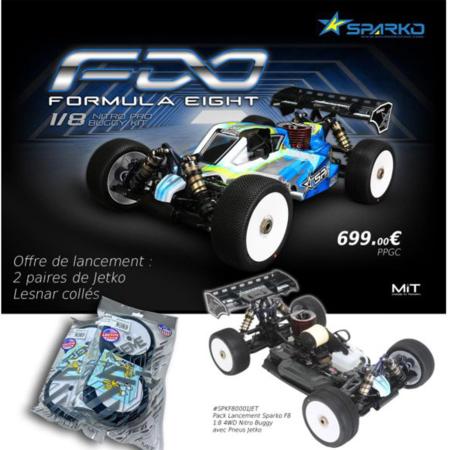 Sparko F8 Intro Pack 1:8 4WD NItro Buggy avec Pneus Jetko SPARKO_Réf_F80001JET
